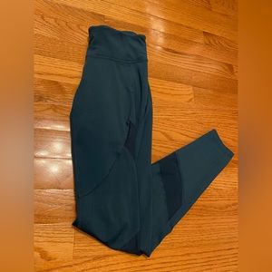 Old navy turquoise leggings with sheer panels